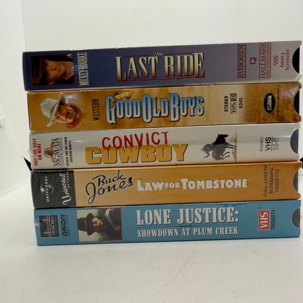Western VHS Movie Lot 5 The Good Old Boys Convict Cowboy Lone Justice Last Ride